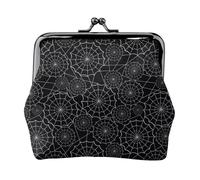 Spider Web Black Coin Purse, Kiss-lock Change Purse Wallets, Small PU Leather Coin Purse for Women