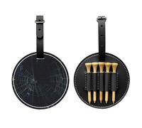 Spider Web Black Golf tee Storage Bag, Multifunctional Golf tee Storage Bag for Men, Durable PU Material