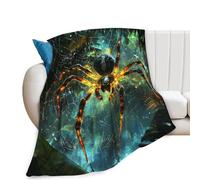 Spider Web Blanket Tarantula Spider Decor Throw Blanket Super Soft Flannel Lightweight Fluffy Plush Cozy Fuzzy Fleece Blanket Gifts for Boys Man Adults Woman Girl Kids for Bed Couch 40"X50"