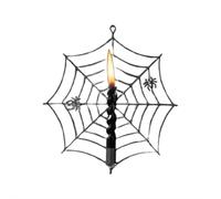 Spider Web Candles Holder,Metal Candlesticks in The Shape of Spider Web,Halloween Horror Candle Holder Metal Decoration,for Holiday Indoor and Outdoor Wall Door Window