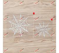 Spider Web Cobweb Decal Vinyl Sticker - 2 Pack White, 10.2cm, 15.2cm - Die Cut No Background for Car Boat Laptop Cup
