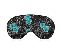 Spider Web Cobwebs Blue Rose Sleep Mask for Women Men Soft Eye Masks Adjustable Blindfold Sleeping Shade Cover 8 X 4 Inch
