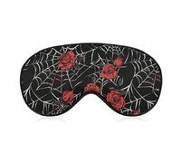 Spider Web Cobwebs Red Rose Sleep Mask for Women Men Soft Eye Masks Adjustable Blindfold Sleeping Shade Cover 8 X 4 Inch