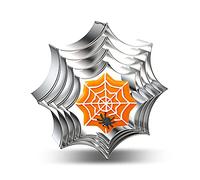 Spider Web Cookie Cutter Set - 4 Pieces Metal Different Sizes Spider Web Cobweb Shaped Cookie Cutters Fondant Biscuit Molds for Fall Halloween Party Decorations - Stainless Steel Large Small Mini Bluk