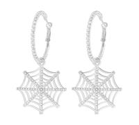 Spider Web Crystal Drop Earrings, 3.14 cm Length, Halloween Party Jewellery, Uniform code, Metal, artificial water drill