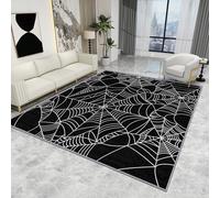 Spider Web Decoration - Spider Web Rug - Halloween Spiderweb Spooky Rugs, Gothic Carpet, Washable Rug Non Slip Low Pile Soft Large Area Rugs, Spider Web Home Decor Gifts, 80 X 150 cm