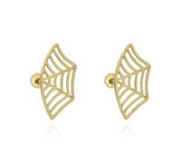Spider Web Earrings for Women Goth Spider Web Cartilage Earring Unique Fake Spider Goth Earring Hip Hop Punk Stud Earring Halloween Earring Gothic Jewelry Cosplay Costume Accessories, L, Metal, No