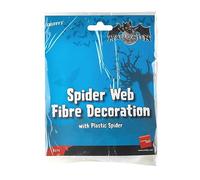 Smiffys Small Spider Web Decoration 18g, with 1 Plastic Spider, Halloween Fancy Dress Accessory, Adult Dress Up Halloween decorations