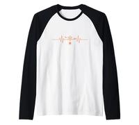 Spider Web Heartbeat EKG Line Halloween Raglan Baseball Tee