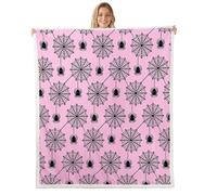 Spider Web Print Throw Blankets,Gothic Wild Animals Fleece Blanket,Kids Girls Boys Adult Happy Halloween Fuzzy Blankets Pink Black Sherpa Blanket Chair Sofa Bed Decor,30"×40"