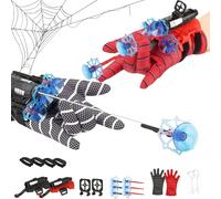 Spider Web Shooter Toy, 2 Pack Spider Launcher Set with Gloves and 6 Suction Cup Darts, Superhero Toys for Kids, for Boys Girls 3-12 for Costume Cosplay Christmas Birthday