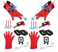 Spider Web Shooters for Kids,Web Shooter, 18 Pcs Spider Web Shooter,with Gloves and Accessories, Interactive Spider Toys for Boys and Girls,for Halloween costume accessories
