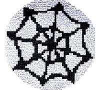 Spider Web Small Size Mini Cartoon Latch Hook Kits Rug Mat DIY Cushion Cushion Making Crochet Hooking Mat Making Kits Color Pattern Christmas Decoration Crochet Kits 30x30cm