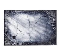 Spider Web Tapestry Vinyl Backdrop for Halloween Season Photo Background | Light Weighted Vinyl, Soft-touch Finish, Color Fidelity and Fade-resistant Detail for Home Haunted House Decorations