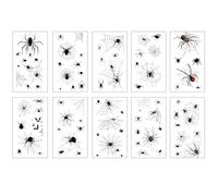 Spider Web Temporary Tattoo Sticker - Waterproof Simulation Cobwebs Horror Funny Makeup Face for Halloween Party