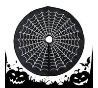Spider Web Tree Skirt, 24 Inch Holiday Decor 60x60cm Nightmare Theme Pad | Halloween Fall Yard, Indoor Outdoor Use, Haunted House Decoration, Festive Christmas Accessory, Seasonal Home Accent