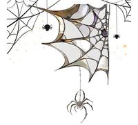 Spider Web Window Cling - Halloween Stickers | Removable Reusable Vinyl Decals for Glass Mirrors Doors | Spiders Webs Decor - Party Home Haunted House Decorations