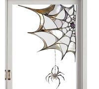 Spider Web Window Cling, Halloween Window Stickers For Glass, 2D Decorative Webs Cling, Realistic Reusable Silhouette Halloween Decorations For Home Shop School Haunted House Christm