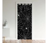 Spider Wed Door Cover Curtain Kids Halloween Spider Door Cover Curtain Soft Carpet Black White Home Decor Kids Room 30%-50% Blackout Curtain Doorway Curtain Privacy Door Curtain 106x203cm 1 Panel