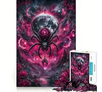 Spider with Jewels in Pink Landscape Adults Puzzles 1000 Piece Jigsaws Mind Exercise Toy Relaxed Mind Design Assembly Santa Wish Gift 50x75cm
