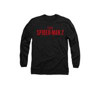 SpiderMan 2 Gamerverse Red Logo Long Sleeve T-Shirt, Black Marvel Black L