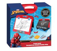 Spiderman 2-in-1 Double-Sided Tabletop Easel | Whiteboard & Chalkboard Art Set for Kids | Drawing, Writing & Learning Board | Portable, Foldable & Easy to Store | Creative Toy Gift for Boys 3+