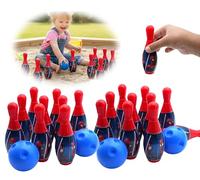 Spiderman 2 Pack Bowling Toy Set for Kids - 20 Pins and 4 Balls - Marvel Mini Bowling Game - Indoor Outdoor Sports Toy - Birthday Gift 3+Years - Size: 11cm