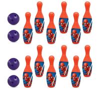 Spiderman 2 Pack Bowling Toy Set for Kids - 20 Pins and 4 Balls - Marvel Mini Bowling Game - Indoor Outdoor Sports Toy - Birthday Gift