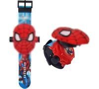 Spiderman 24 Superhero Figurines Projector Watch, Spider-Man Boy’s Electronic Watch, Spiderman Projection Toys, Red