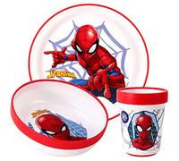 Spiderman 3pcs Reusable Bicolor Kids Dinner Tableware Set - 100% BPA-Free