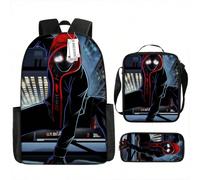 (spiderman-5) Marvel Spider-Man Animation Cool School Bag Personalized Children's Large Capacity Backpack Lunch Bag Pencil Bag Three-piece Se