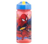 Spiderman 510ml Square Reusable Water Bottle with Built-In Straw
