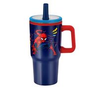 Spiderman 640mL Double Walled Vacuum Insulated Tumbler with Straw & Handle | Stainless Steel Kids Tumbler Cup, Reusable Insulated Travel Mug for Cold & Hot Drinks | Cold for 2Hrs and Hot for 2Hrs