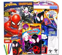 Spiderman Across The Spiderverse Coloring Book Set - 3 Pc Bundle with Spiderverse Coloring and Activity Book, Mess-Free Imagine Ink, Play Pack, More | Spiderman Spider Verse Coloring Book