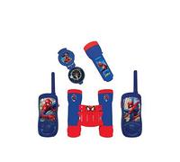 LEXIBOOK, Spider-Man, Adventurer Set for Children, Walkie-Talkies 120m, Binoculars, Compass, Torchlight, Blue/Red, RPTW12SP