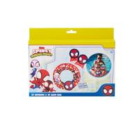 Spiderman Armbands & Swim Ring - Great For Splashing About In A Pool In The Summer Sun - Includes: 50cm Diameter Swim Ring, Set Of 3D Armbands - Dimensions: 20 X 26 X 2cm