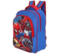 Spiderman Backpack for Boys - Official Marvel Kids School Bag with Zip Pocket & Side Mesh - Red Blue Rucksack for Nursery Travel or Back to School - 37cm