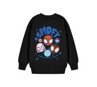 Marvel Spiderman Spidey & His Amazing Friends Boys Black Sweatshirt Comics Superhero Kids Jumper | Spidey & Pals Graphic Top for Boys | Licensed Apparel | Childrens Clothing Gift