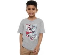 Spiderman Boys Panel Collage Unisex Kids T-Shirt, Athletic Heather, 5-6 Years UK