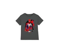 Spiderman Boys Symbiote Unisex Kids T-Shirt, Charcoal, 3-4 Years UK
