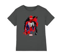 Spiderman Boys Symbiote Unisex Kids T-Shirt, Charcoal, 9-10 Years UK