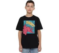 Spiderman Boys Thwip Panel Unisex Kids T-Shirt, Black, 9-10 Years UK