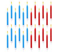 Spiderman Candles, 24 Pcs Candles of Spider Web Birthday Cake Decorations, Spidey Cake Topper for Kids Boys' Birthday Party & Halloween Decor, Red & Blue