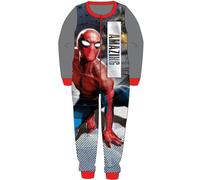 Spiderman Childrens Boys Fleece Onesie Kids All In One Sleepsuit Age 3/4 Years Grey