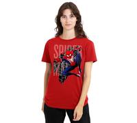 Spiderman Classic Gamerverse Web Swing Ladies T Shirt, Red, Large