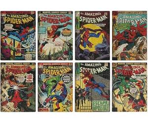 Spiderman Comic Book Coaster Set - Official Licensed Disney Merchandise, 8pk Gamer and Comic Series Fan Decor and Gift, Nostalgic Marvel Superhero Desk and Coffee Table Accessory | Paladone