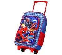 Spiderman Deluxe Trolley Backpack Childrens Travel Bag Kids Character Luggage Carrier Suitcase with Side Mesh Pockets Marvel Spider-Man