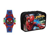 Spiderman Disney Digital Kids Blue and Red PU Strap Coin Pouch Watch SPD4504ARGSET