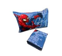 Spiderman Flannel 100% Cotton 3-Piece Bedding Set, Fitted Sheet + Fitted Bottom Sheet + Pillowcase, Single