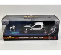 Spiderman Ghost Spider Figure 1990 Mazda Miata 1:32 Scale Jada 33662 253223014